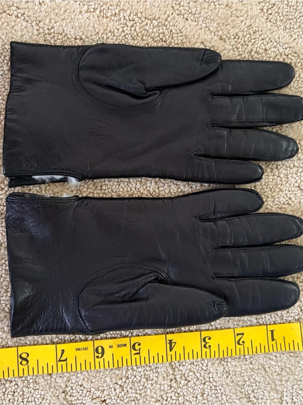 Classic Black Leather Gloves for Women Made in Italy Small